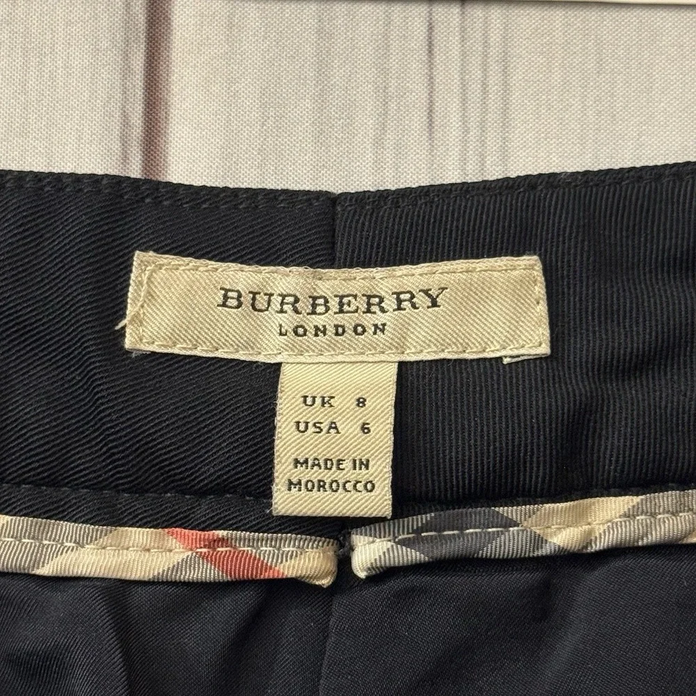 Burberry London Blue Wide Leg Pants Womens Size 6 Wool Sailor Button - Picture 8 of 12